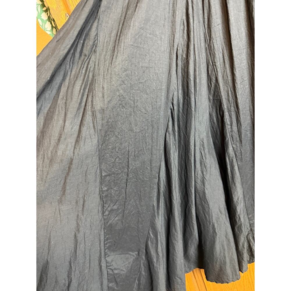 Chelsea & Theodore Black Peasant Flare Sundress Smocked Dress Boho Sz M - Picture 6 of 11